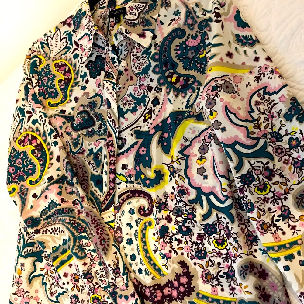 Talbots Paisley Long Sleeve Blouse